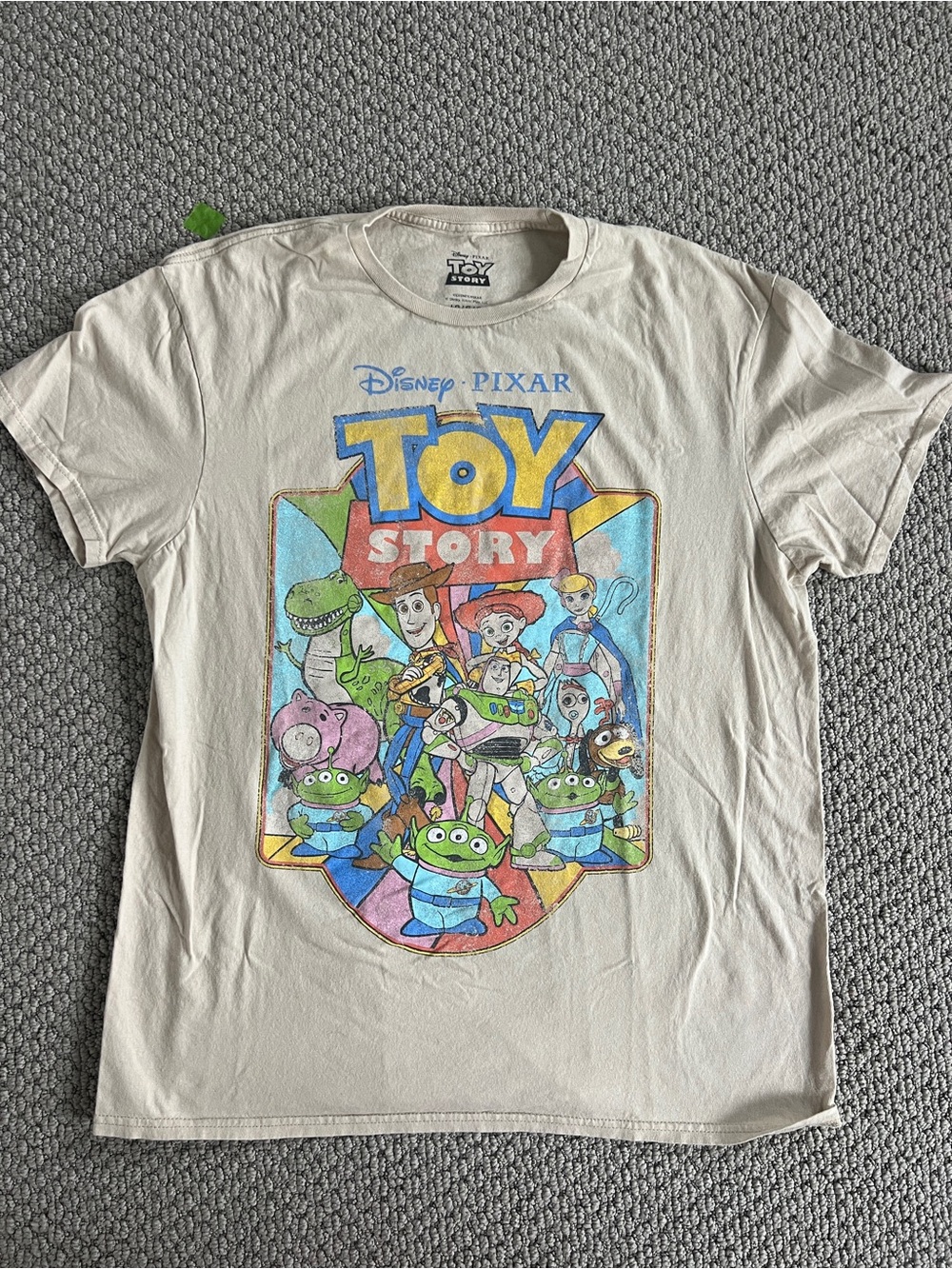 Disney Pixar Toy Story Graphic T-Shirt Large Woody Buzz Jessie Alien Tee